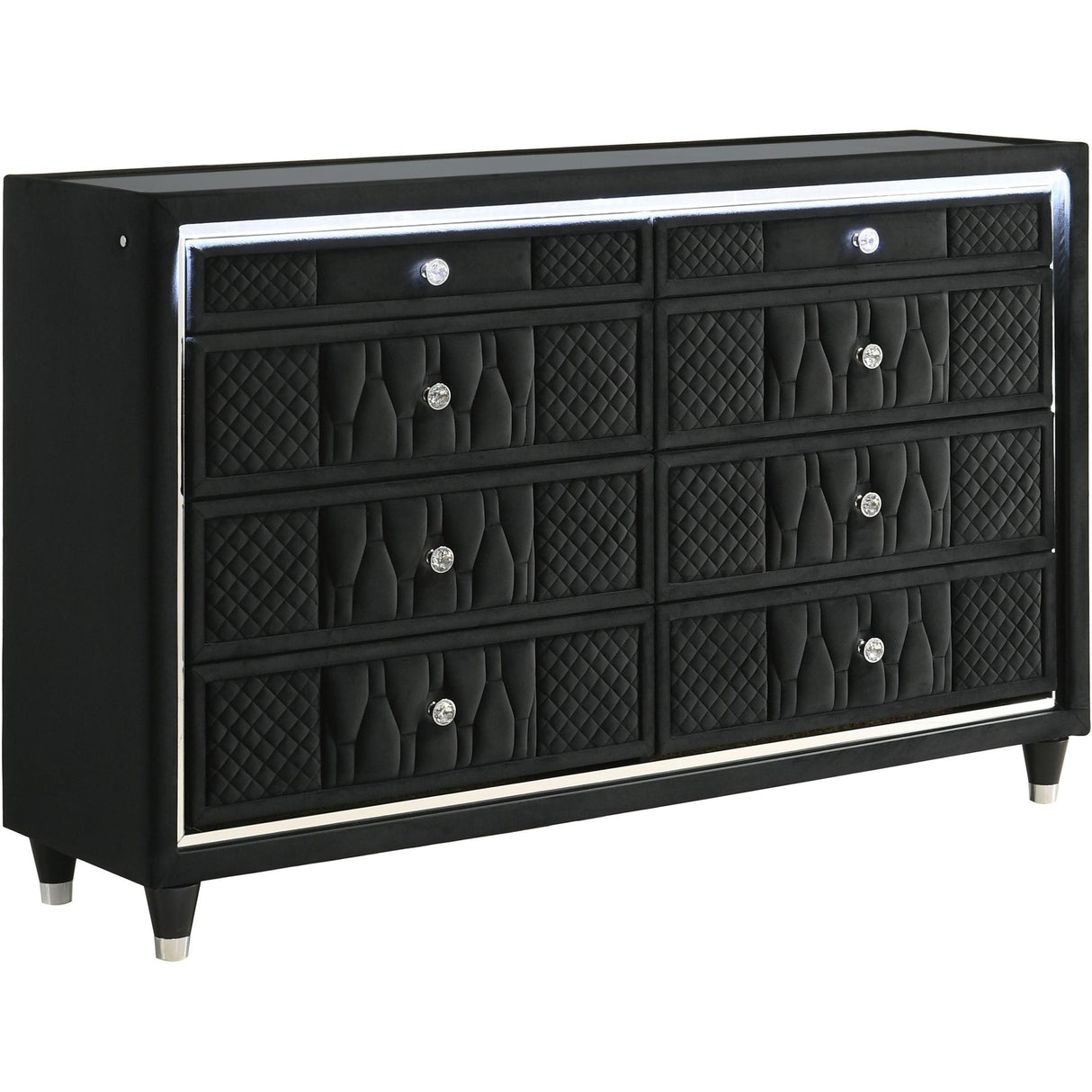  Coaster Furniture Lorient 223163 8-drawer LED Bedroom Dresser Cabinet - Black IMAGE 1