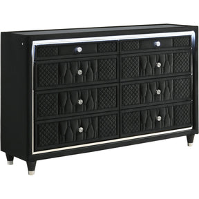  Coaster Furniture Lorient 223163 8-drawer LED Bedroom Dresser Cabinet - Black IMAGE 1