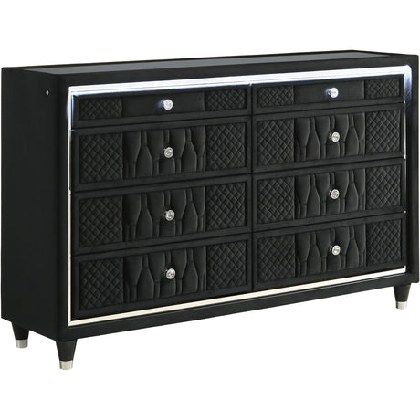  Coaster Furniture Lorient 223163 8-drawer LED Bedroom Dresser Cabinet - Black IMAGE 1