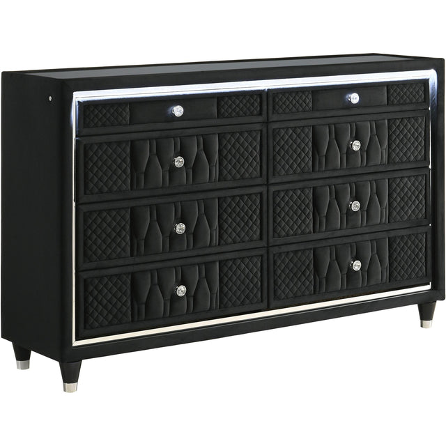  Coaster Furniture Lorient 223163 8-drawer LED Bedroom Dresser Cabinet - Black IMAGE 1