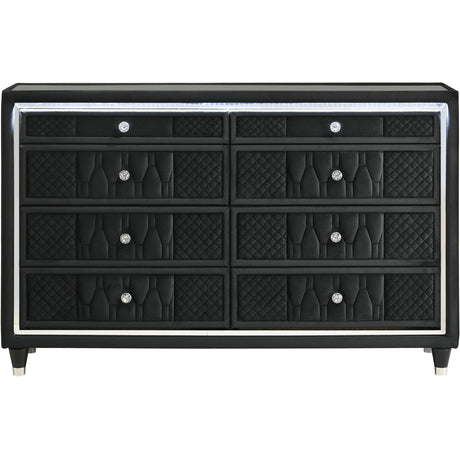  Coaster Furniture Lorient 223163 8-drawer LED Bedroom Dresser Cabinet - Black IMAGE 3