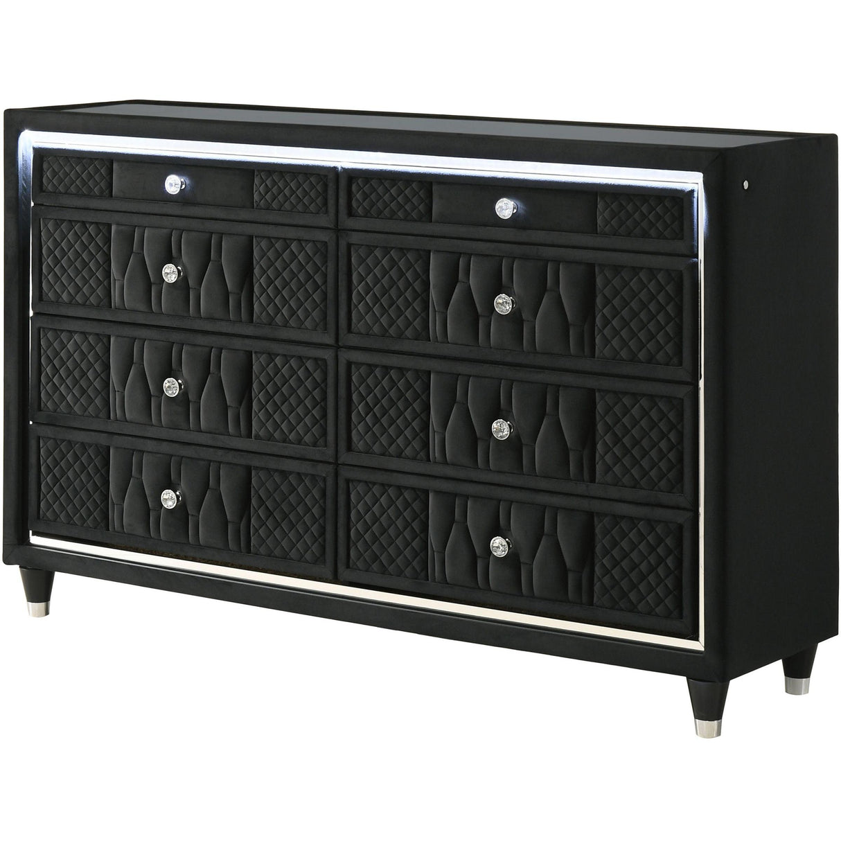  Coaster Furniture Lorient 223163 8-drawer LED Bedroom Dresser Cabinet - Black IMAGE 4