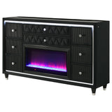  Coaster Furniture Lorient 223163FB 8-drawer LED Bedroom Flame Box Dresser - Black IMAGE 12