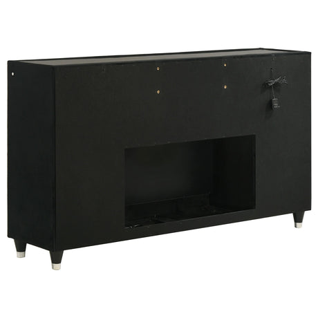  Coaster Furniture Lorient 223163FB 8-drawer LED Bedroom Flame Box Dresser - Black IMAGE 2