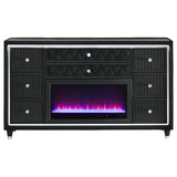  Coaster Furniture Lorient 223163FB 8-drawer LED Bedroom Flame Box Dresser - Black IMAGE 9