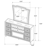  Coaster Furniture Lorient 223163FBM 8-drawer LED Flame Box Dresser and Mirror - Black IMAGE 14