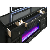  Coaster Furniture Lorient 223163FBM 8-drawer LED Flame Box Dresser and Mirror - Black IMAGE 3