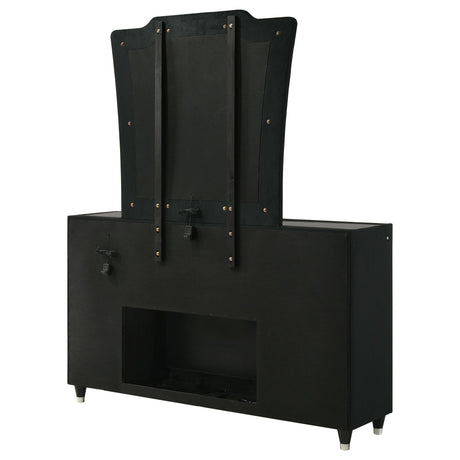  Coaster Furniture Lorient 223163FBM 8-drawer LED Flame Box Dresser and Mirror - Black IMAGE 6