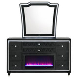  Coaster Furniture Lorient 223163FBM 8-drawer LED Flame Box Dresser and Mirror - Black IMAGE 8