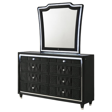  Coaster Furniture Lorient 223163M 8-drawer LED Dresser with Mirror - Black IMAGE 10