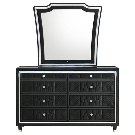  Coaster Furniture Lorient 223163M 8-drawer LED Dresser with Mirror - Black IMAGE 7