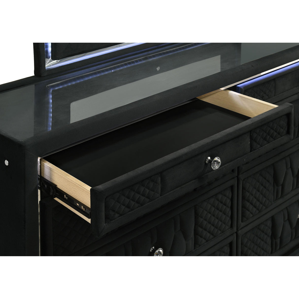  Coaster Furniture Lorient 223163M 8-drawer LED Dresser with Mirror - Black IMAGE 8