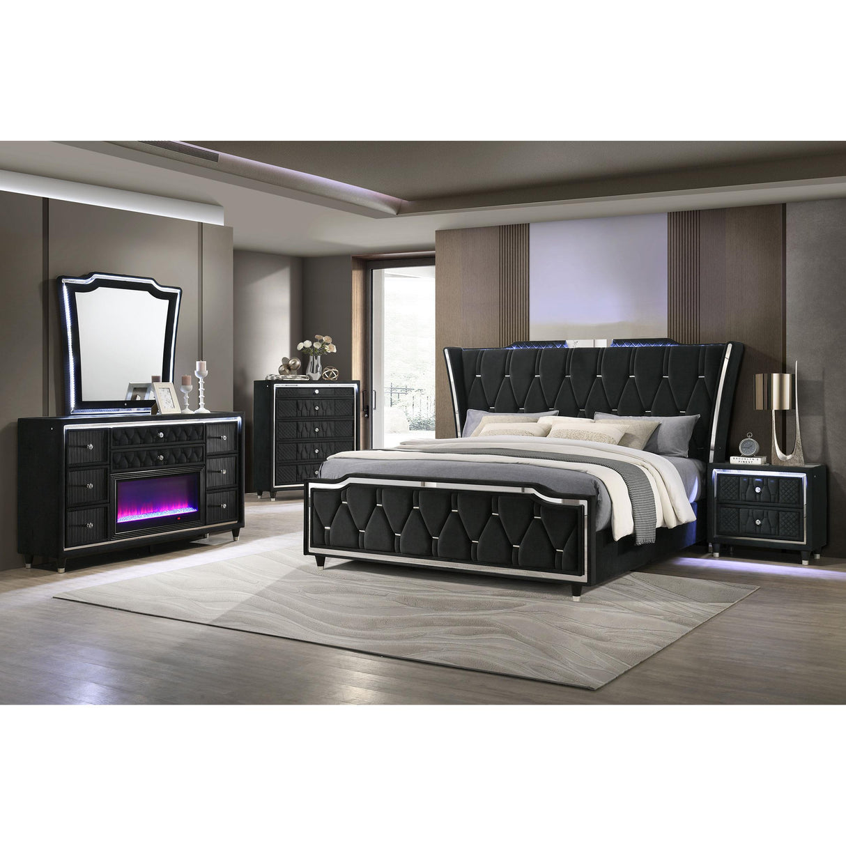  Coaster Furniture Lorient 223165 5-drawer LED Chest - Black IMAGE 15