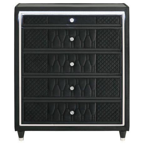  Coaster Furniture Lorient 223165 5-drawer LED Chest - Black IMAGE 8