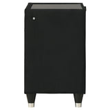  Coaster Furniture Ravenne 223192 2-drawer Velvet Upholstered LED Nightstand with USB - Black IMAGE 14