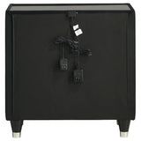  Coaster Furniture Ravenne 223192 2-drawer Velvet Upholstered LED Nightstand with USB - Black IMAGE 5