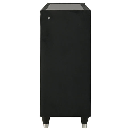  Coaster Furniture Ravenne 223193 8-drawer Velvet Upholstered LED Dresser Cabinet - Black IMAGE 13