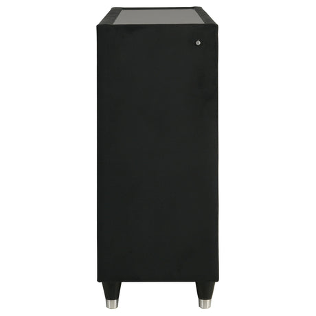  Coaster Furniture Ravenne 223193 8-drawer Velvet Upholstered LED Dresser Cabinet - Black IMAGE 9