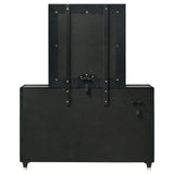  Coaster Furniture Ravenne 223193M 8-drawer Velvet Upholstered LED Dresser and Mirror - Black IMAGE 4