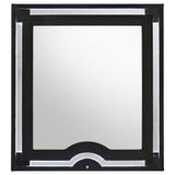  Coaster Furniture Ravenne 223194 Velvet Upholstered LED Dresser Mirror - Black IMAGE 2