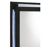  Coaster Furniture Ravenne 223194 Velvet Upholstered LED Dresser Mirror - Black IMAGE 4