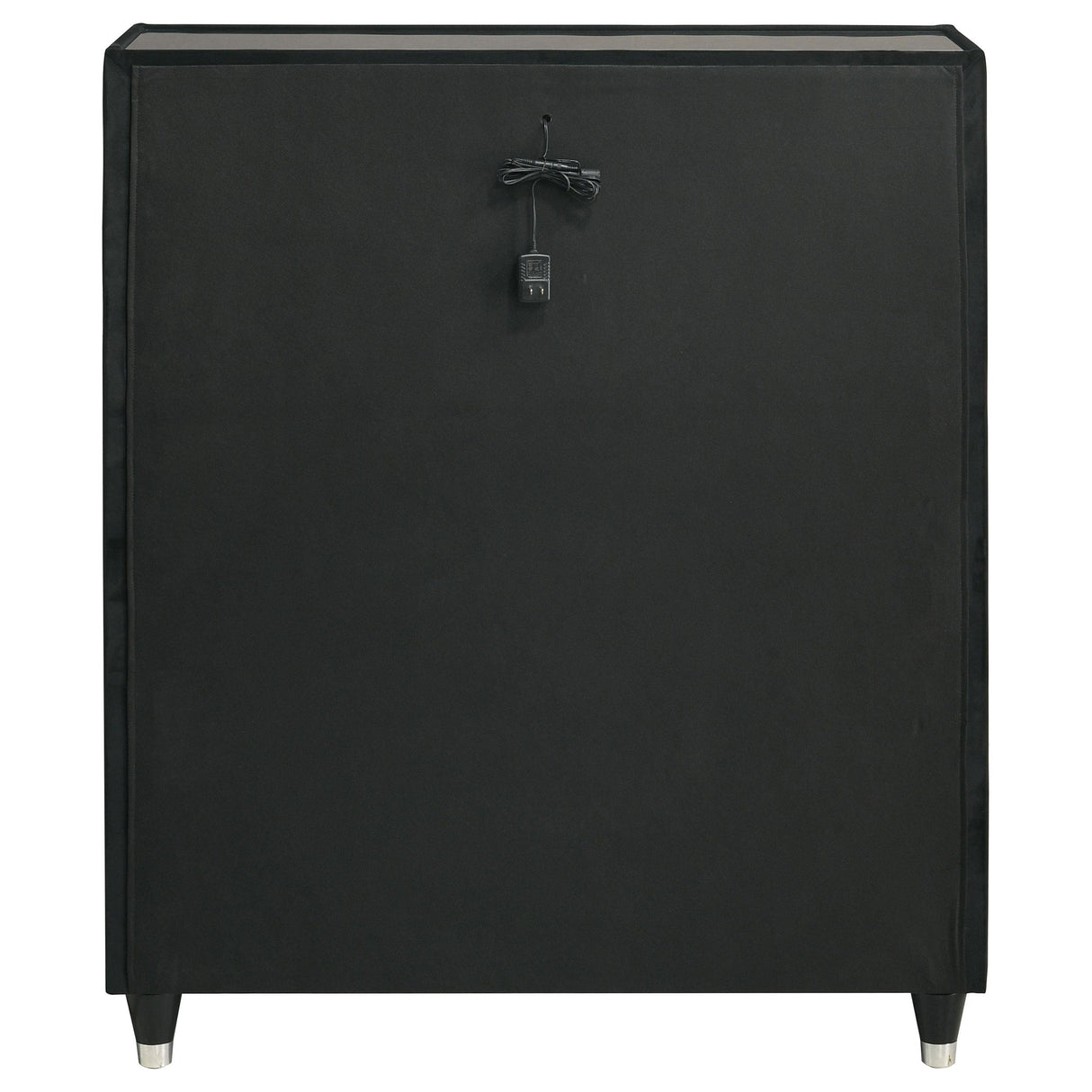  Coaster Furniture Ravenne 223195 5-drawer Velvet Upholstered LED Chest - Black IMAGE 6