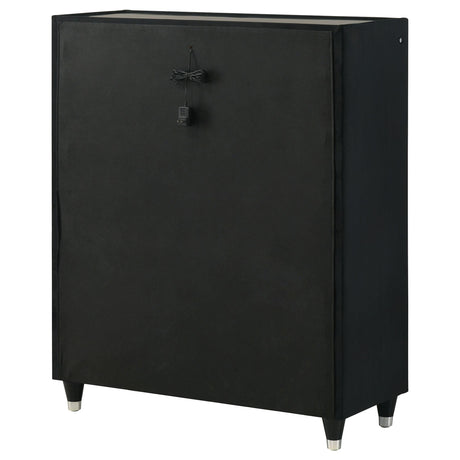  Coaster Furniture Ravenne 223195 5-drawer Velvet Upholstered LED Chest - Black IMAGE 9