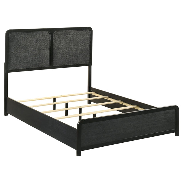  Coaster Furniture Cavelle 223661F 51-inch Upholstered Full Panel Bed - Black IMAGE 1