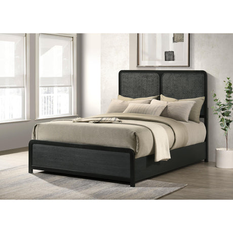  Coaster Furniture Cavelle 223661F 51-inch Upholstered Full Panel Bed - Black IMAGE 2