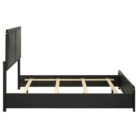  Coaster Furniture Cavelle 223661F 51-inch Upholstered Full Panel Bed - Black IMAGE 5