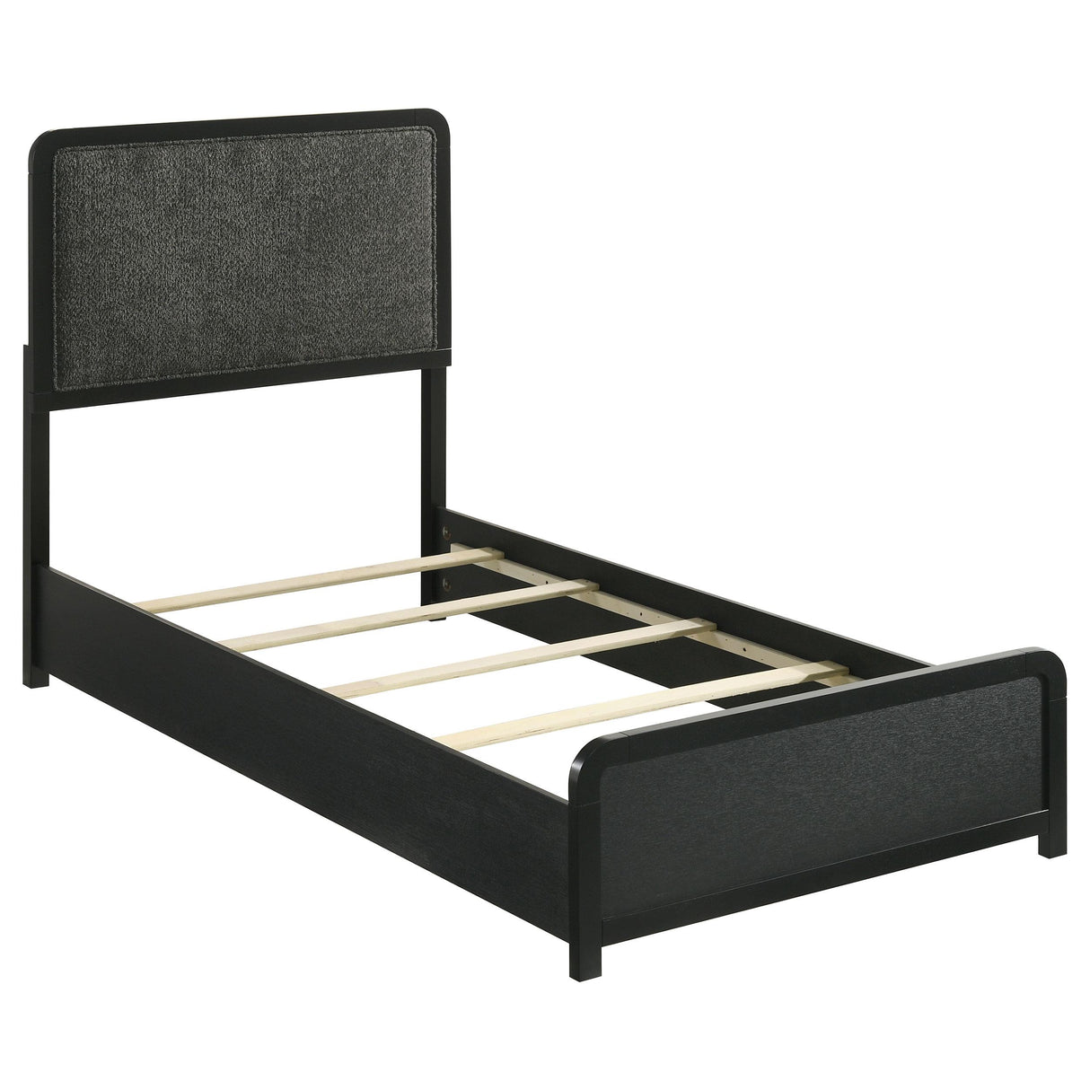  Coaster Furniture Cavelle 223661T 51-inch Upholstered Twin Panel Bed - Black IMAGE 3