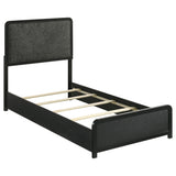  Coaster Furniture Cavelle 223661T 51-inch Upholstered Twin Panel Bed - Black IMAGE 3