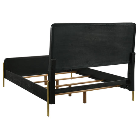  Coaster Furniture Arini 224330KW Rattan California King Panel Bed - Black/Natural IMAGE 2