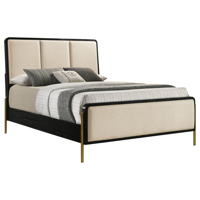  Coaster Furniture Arini 224331KECRM 56-inch Eastern King Panel Bed - Cream/Black IMAGE 1