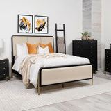  Coaster Furniture Arini 224331KWCRM 56-inch California King Panel Bed - Cream/Black IMAGE 4