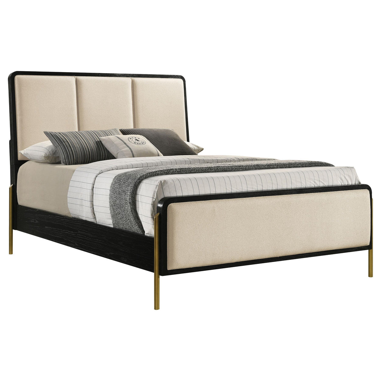  Coaster Furniture Arini 224331KWCRM 56-inch California King Panel Bed - Cream/Black IMAGE 5