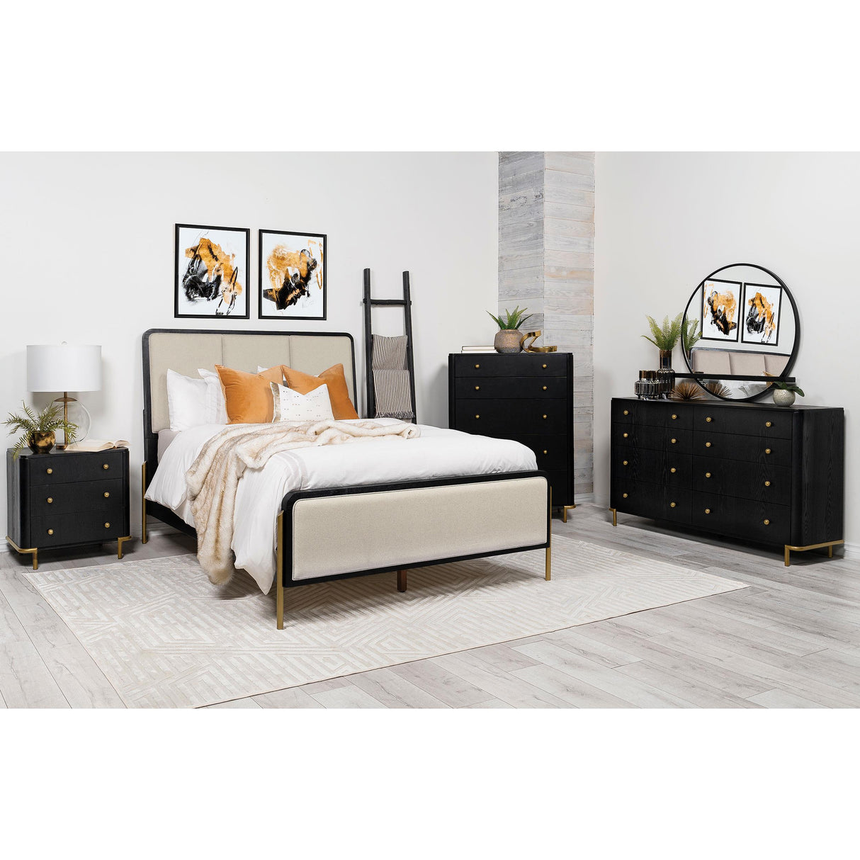  Coaster Furniture Arini 224331QCRM 56-inch Queen Panel Bed - Cream/Black IMAGE 7