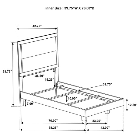  Coaster Furniture Trenton 225061T 54-inch Wood Twin Panel Bed - Rustic Cream IMAGE 12