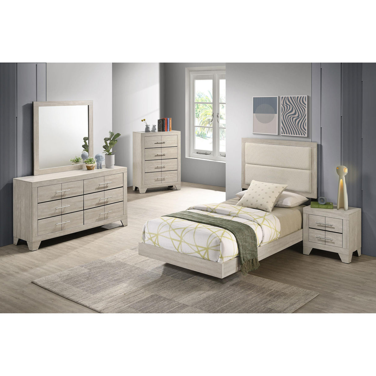  Coaster Furniture Trenton 225061T 54-inch Wood Twin Panel Bed - Rustic Cream IMAGE 8