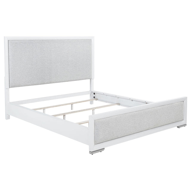  Coaster Furniture Gracemont 225071KW 57-inch California King Panel Bed - Grey/White IMAGE 1
