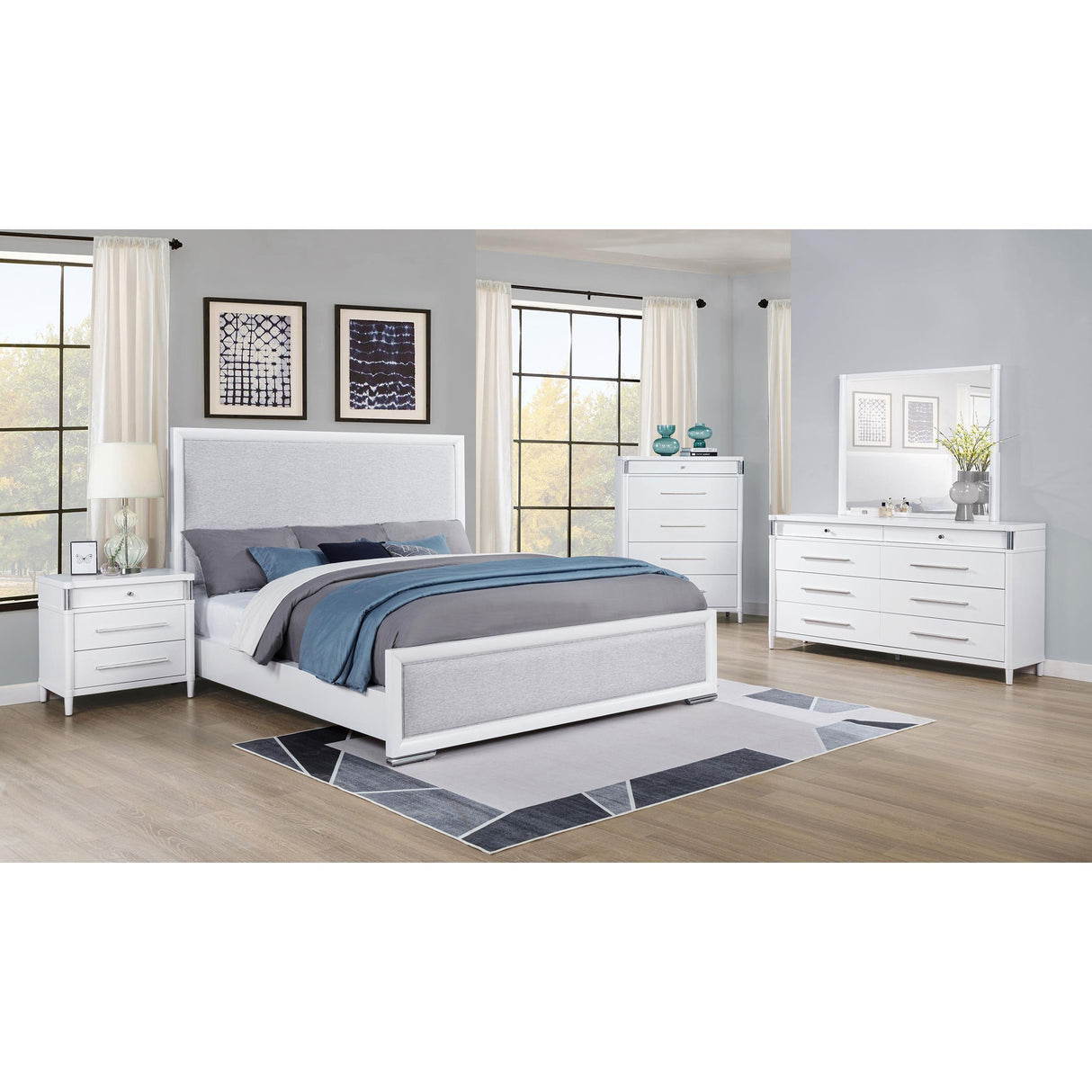  Coaster Furniture Gracemont 225071KW 57-inch California King Panel Bed - Grey/White IMAGE 10