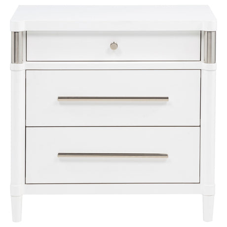  Coaster Furniture Gracemont 225072 3-drawer Bedroom Nightstand Bedside Table - White IMAGE 7