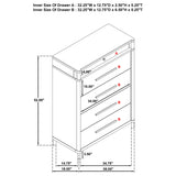  Coaster Furniture Gracemont 225075 5-drawer Bedroom Chest - White IMAGE 8