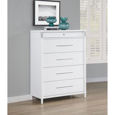  Coaster Furniture Gracemont 225075 5-drawer Bedroom Chest - White IMAGE 9