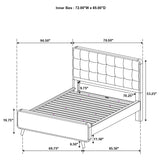  Coaster Furniture Robyn 225091KW Wood California King Platform Bed - Light Ash IMAGE 12