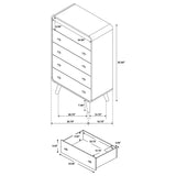  Coaster Furniture Robyn 225095 5-drawer Bedroom Chest - Light Ash IMAGE 12
