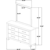  Coaster Furniture Oakglen 225103M 6-drawer Bedroom Dresser and Mirror - Weathered Oak IMAGE 13