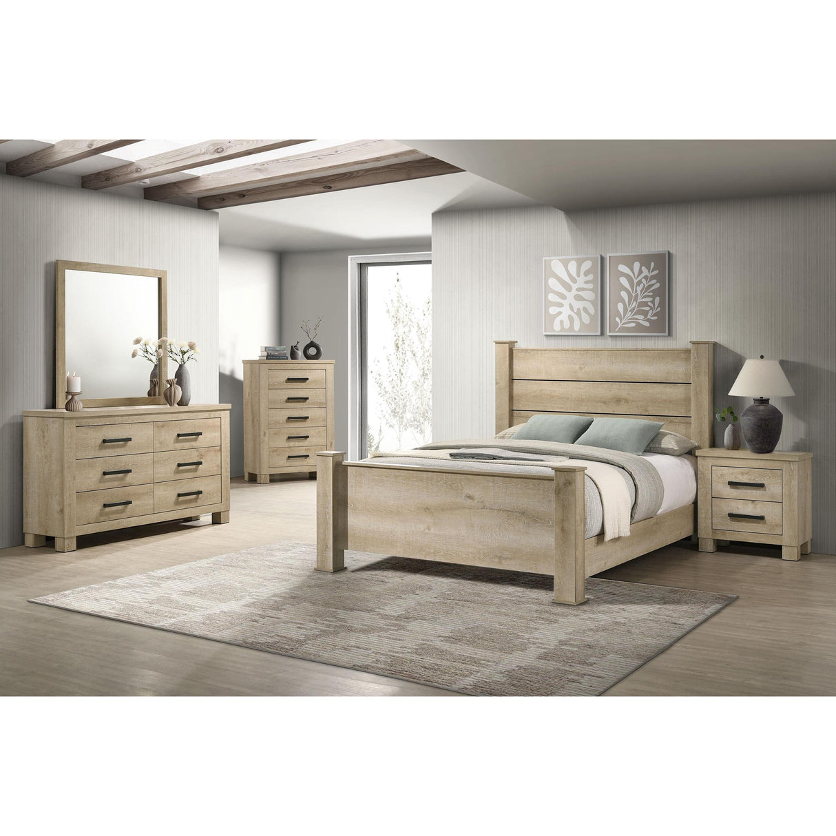  Coaster Furniture Oakglen 225103M 6-drawer Bedroom Dresser and Mirror - Weathered Oak IMAGE 14