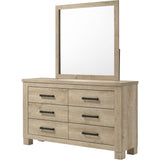  Coaster Furniture Oakglen 225103M 6-drawer Bedroom Dresser and Mirror - Weathered Oak IMAGE 4