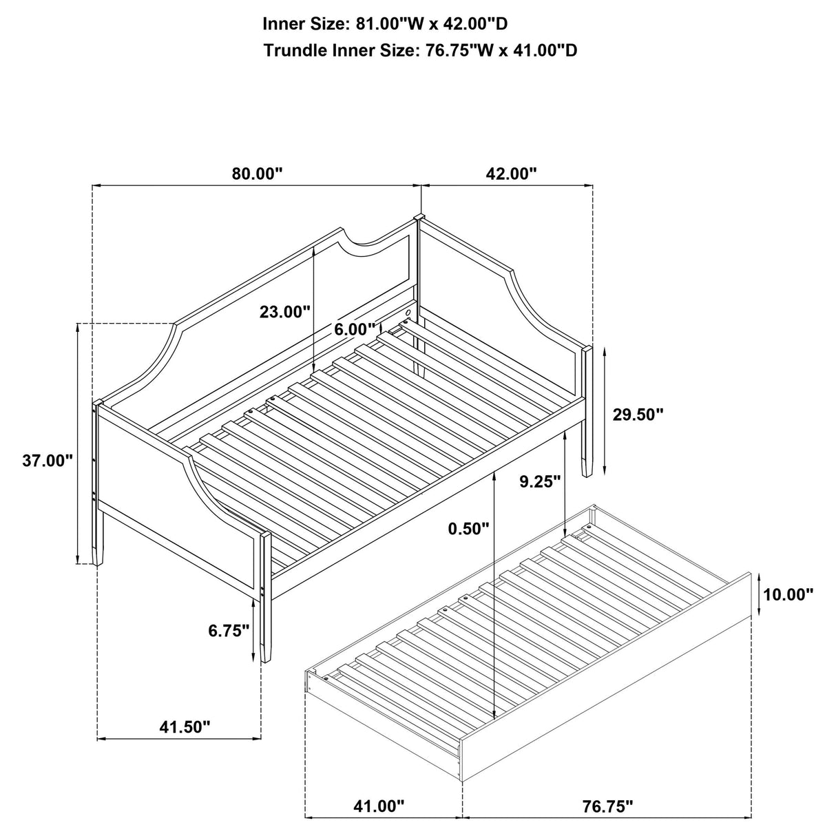  Coaster Furniture Redding 300687 Wood Twin Daybed With Trundle - Cherry IMAGE 14